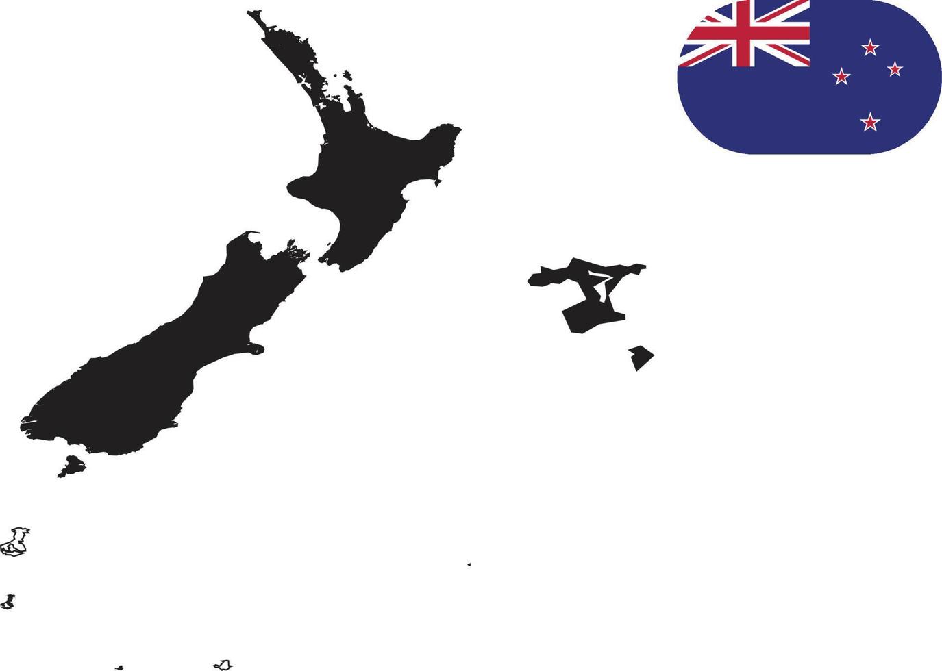 mapa y bandera de nueva zelanda vector