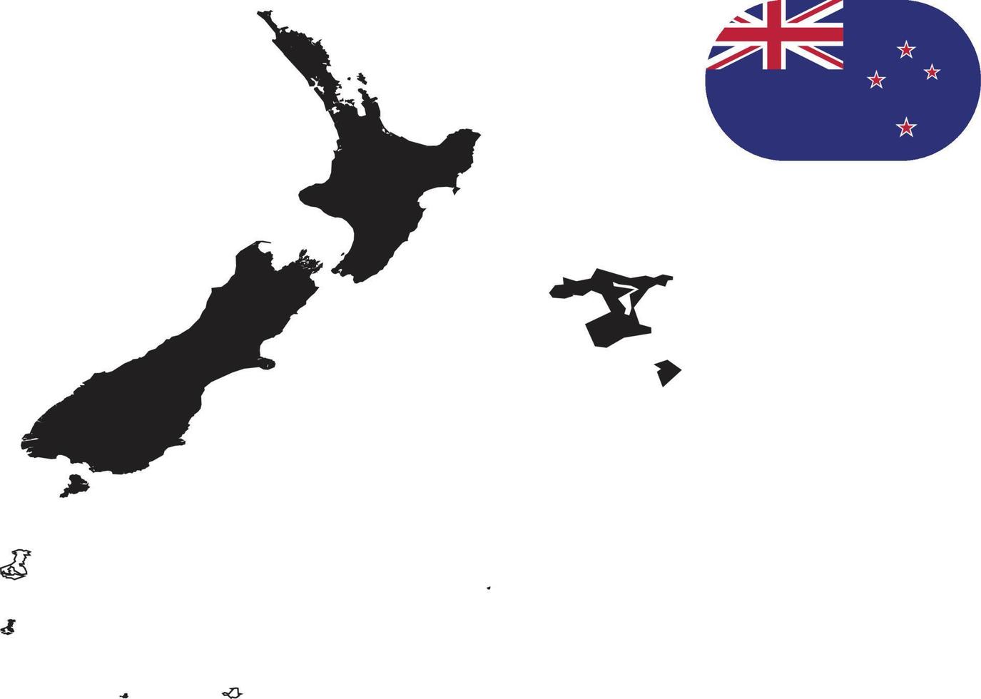 map and flag of New Zealand vector