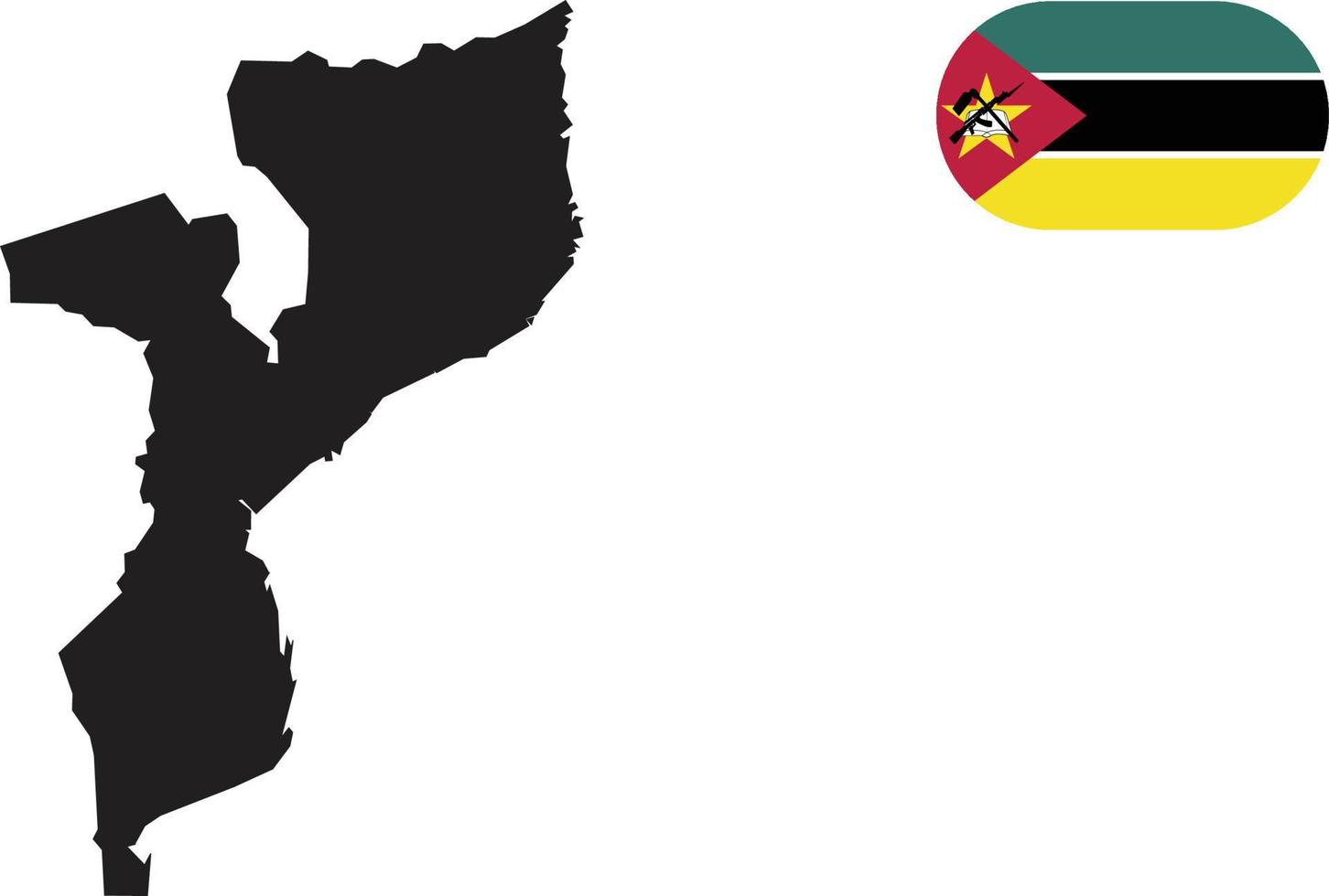 mapa y bandera de mozambique vector