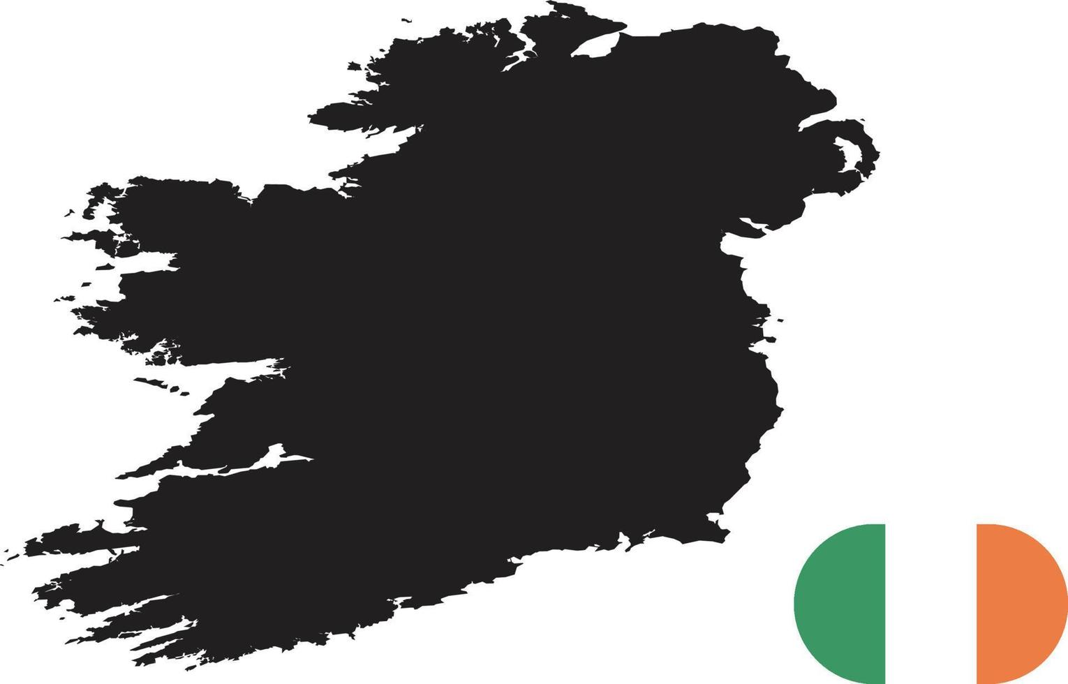 mapa y bandera de irlanda vector