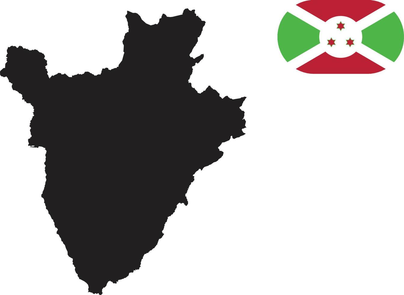 map and flag of Burundi vector