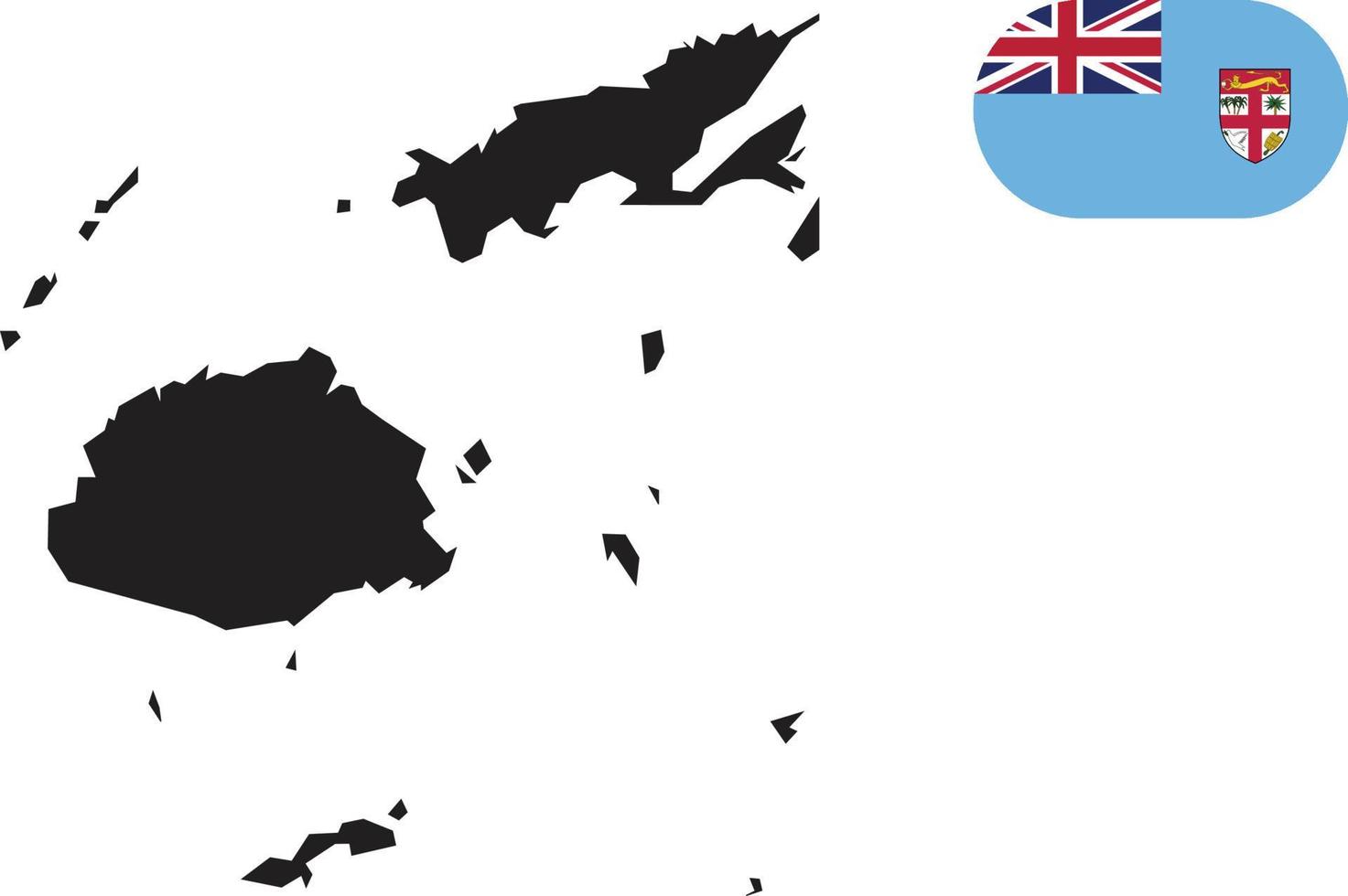 mapa y bandera de fiji oeste vector