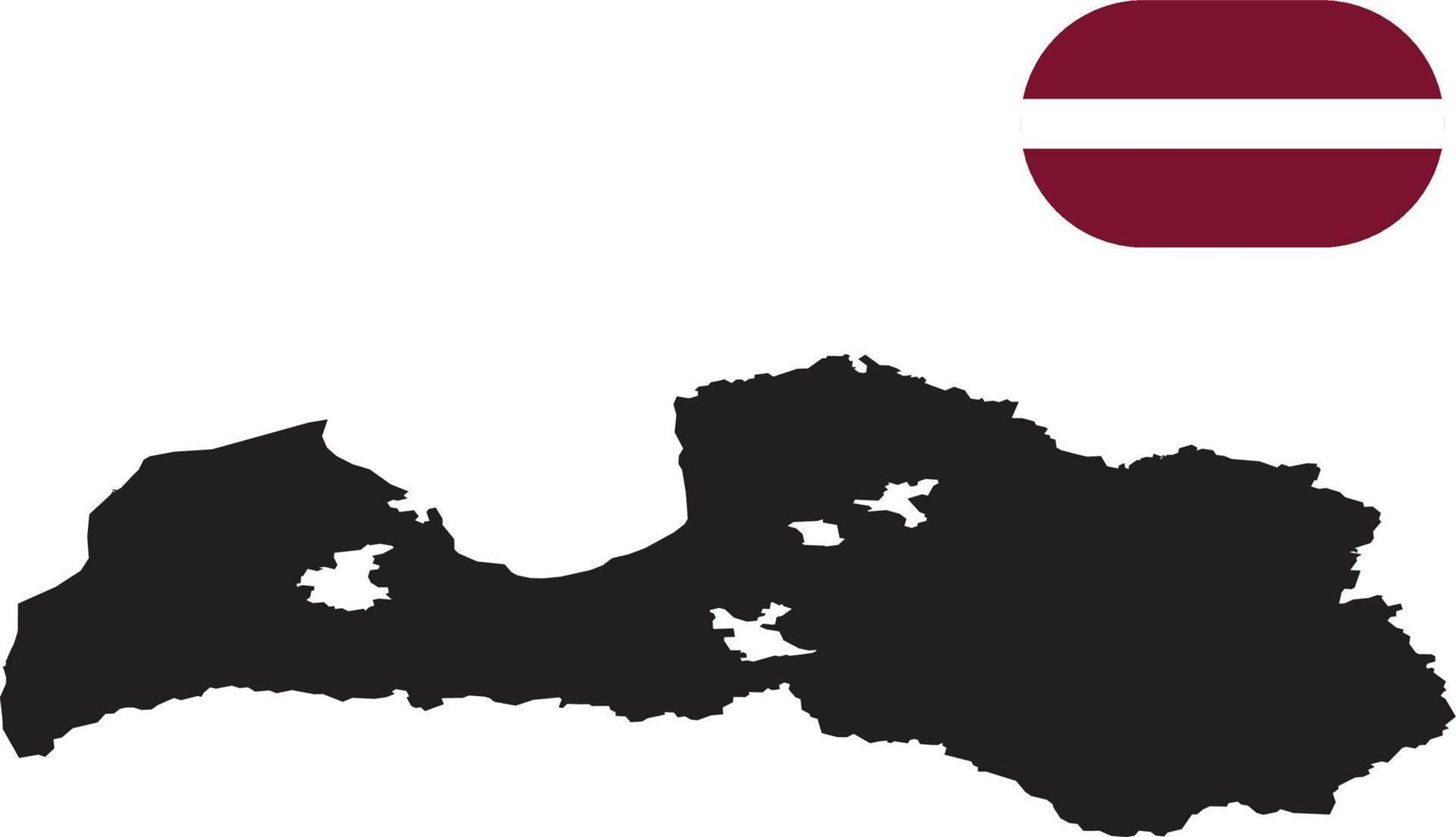 map and flag of Latvia vector