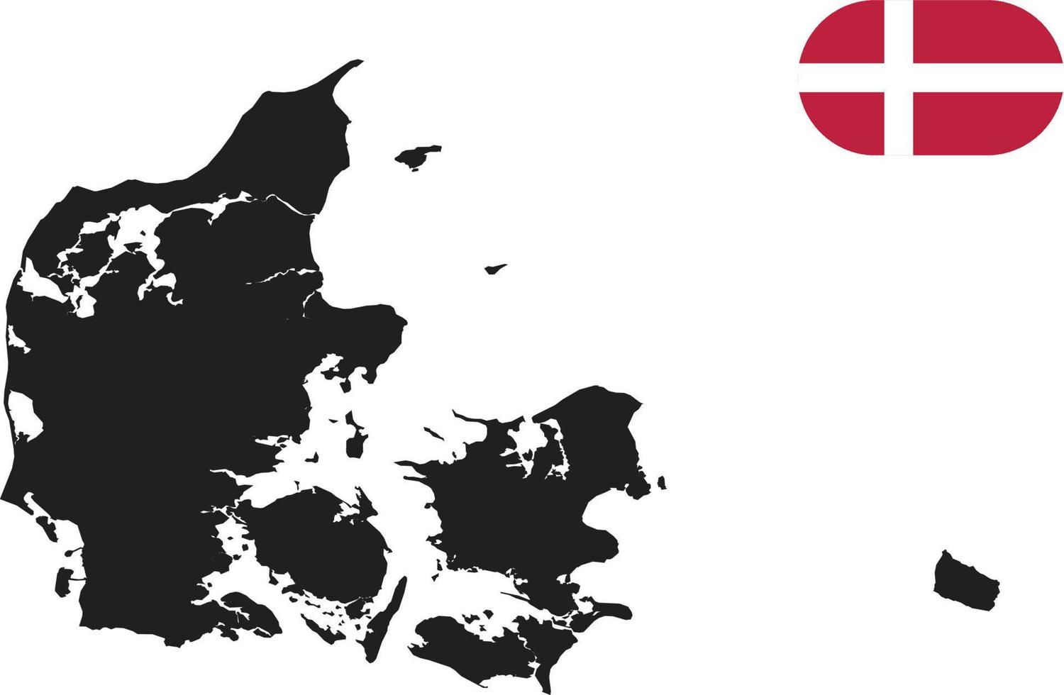 map and flag of Denmark vector