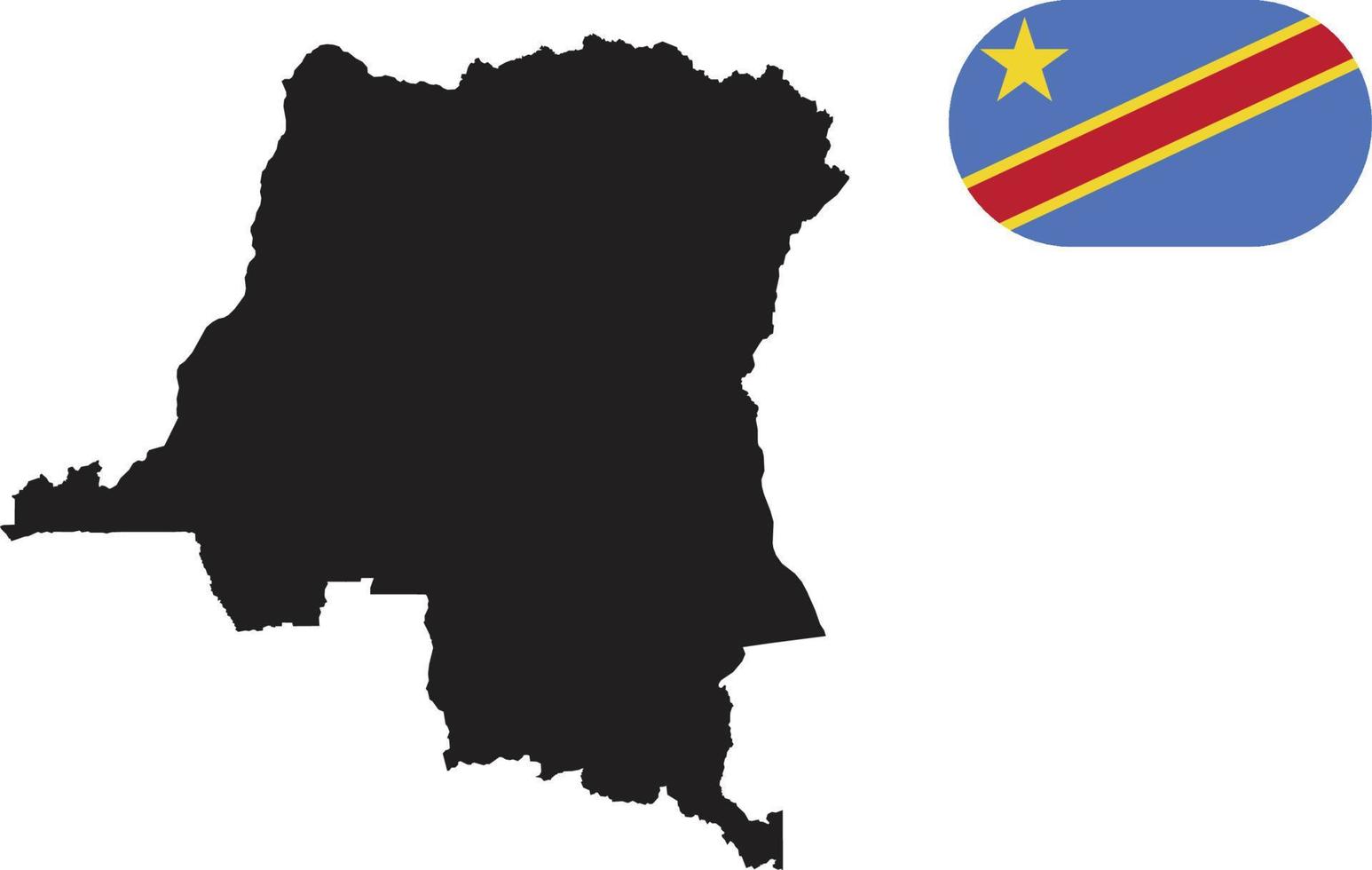 mapa y bandera de la república democrática del congo vector