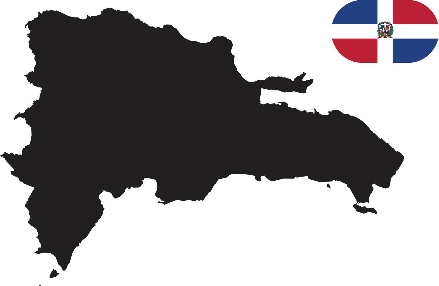 mapa y bandera de republica dominicana vector