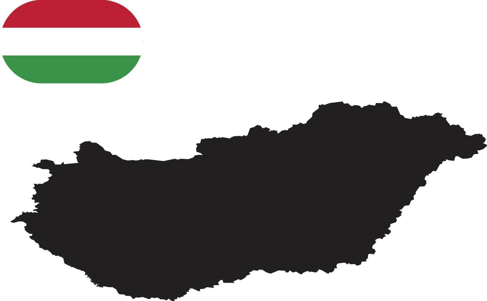 map and flag of Hungary vector