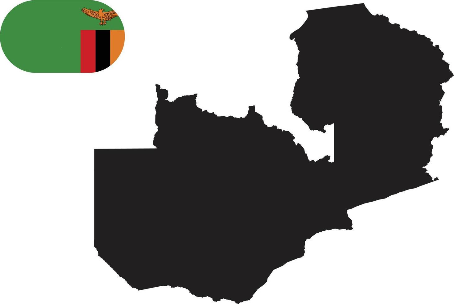 mapa y bandera de zambia vector