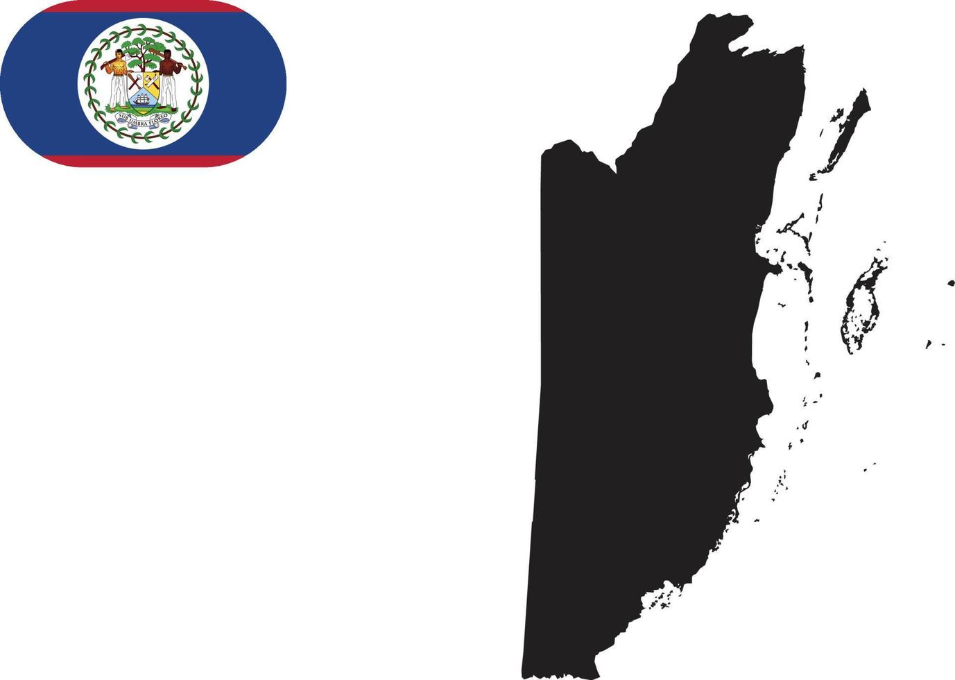 map and flag of Belize vector