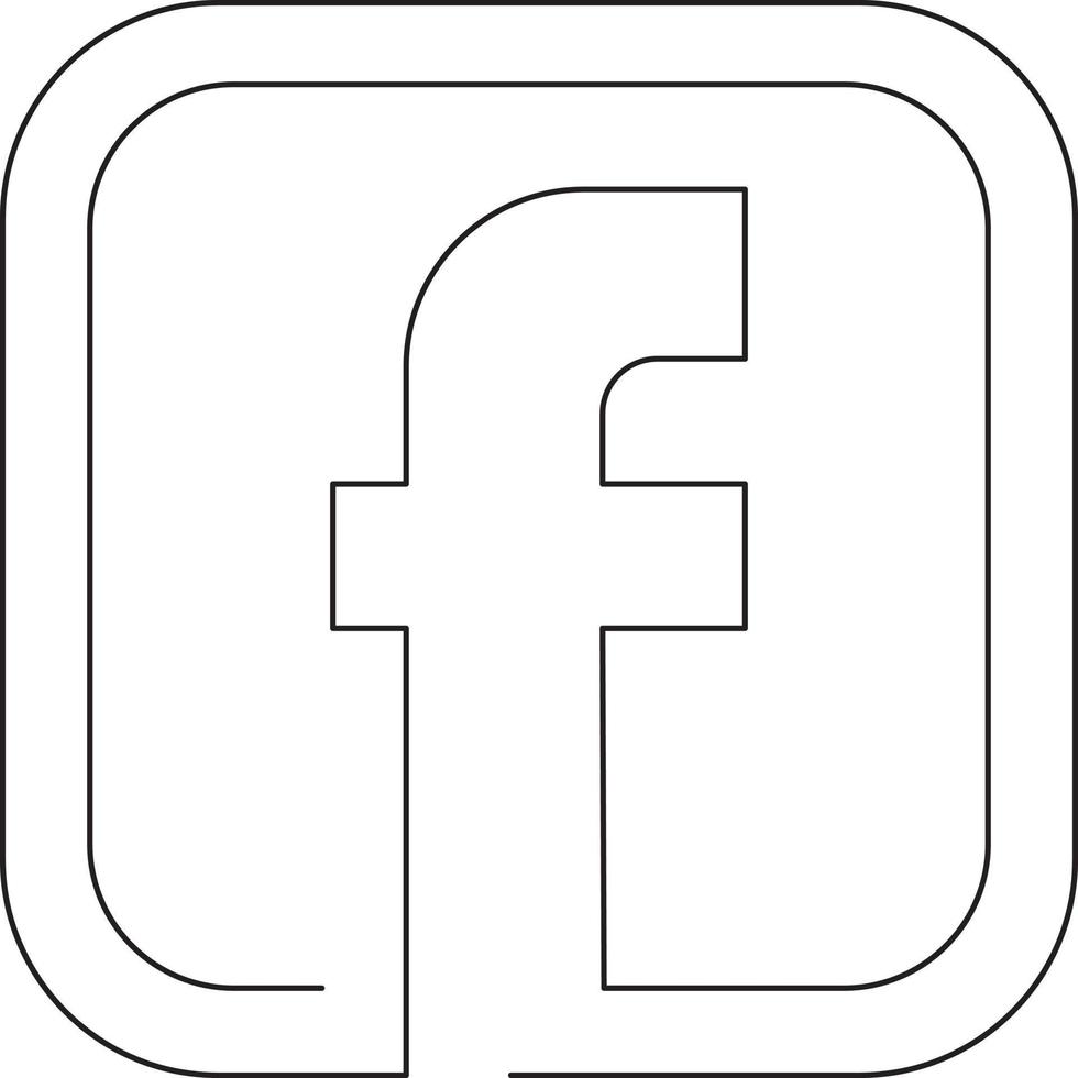 Facebook sign web icon. vector