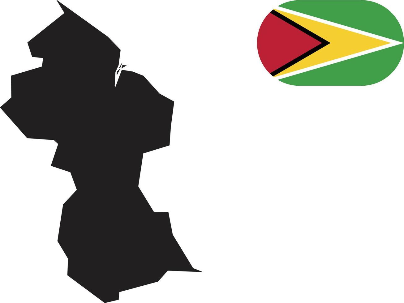 mapa y bandera de guyana vector