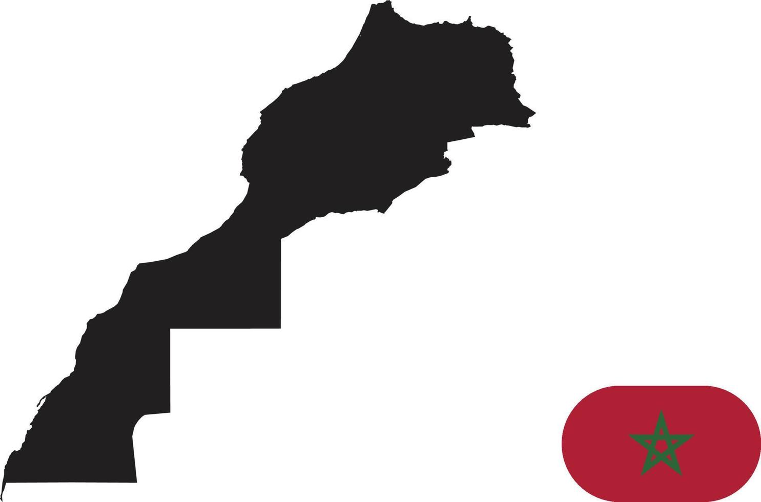 mapa y bandera de marruecos vector