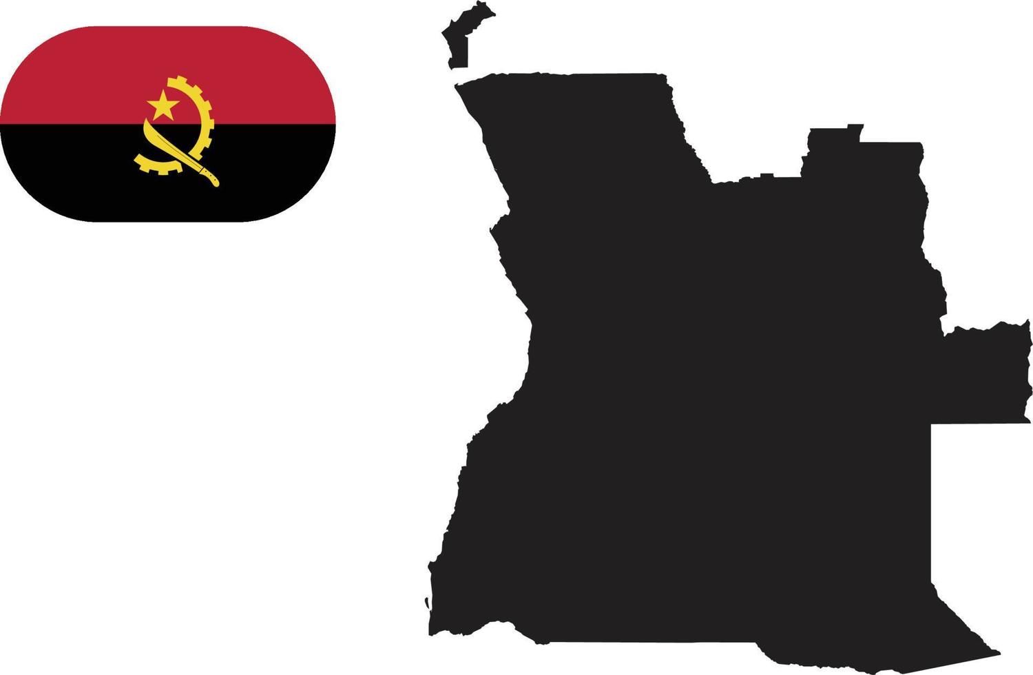 map and flag of Angola vector