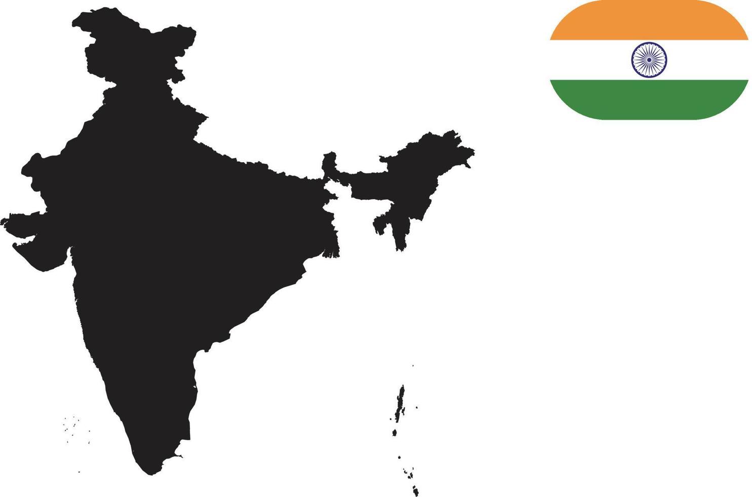 map and flag of India vector