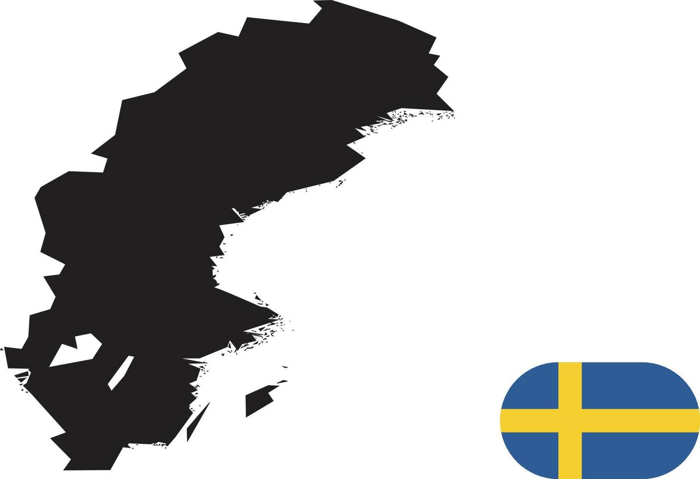 map and flag of Sweden vector