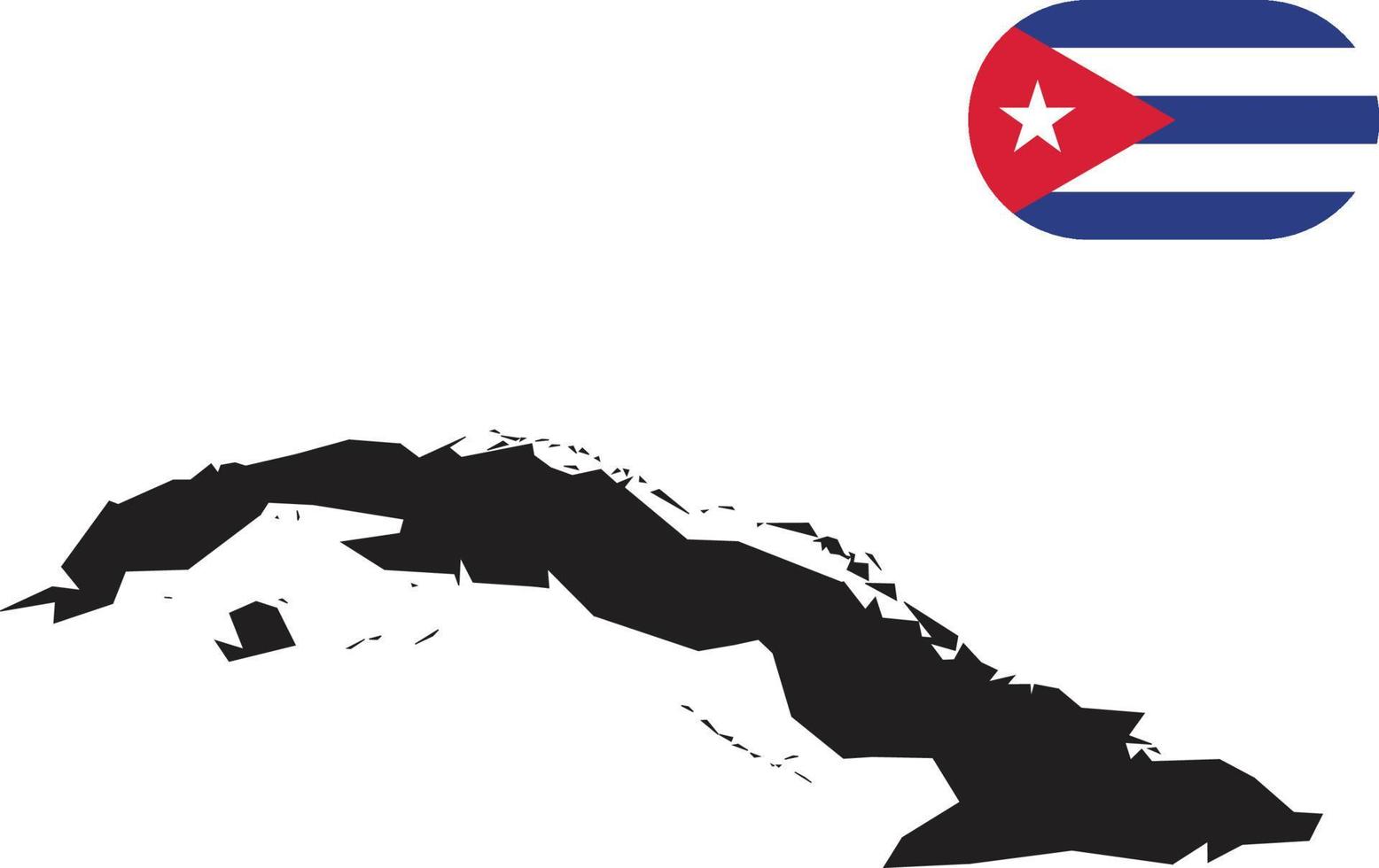 mapa y bandera de cuba vector