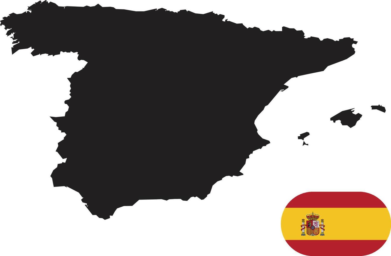 map and flag of Spain vector