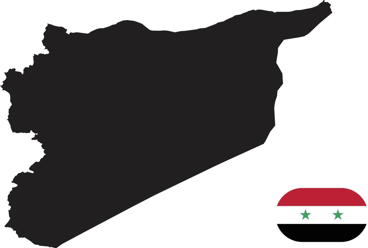 map and flag of Syria vector