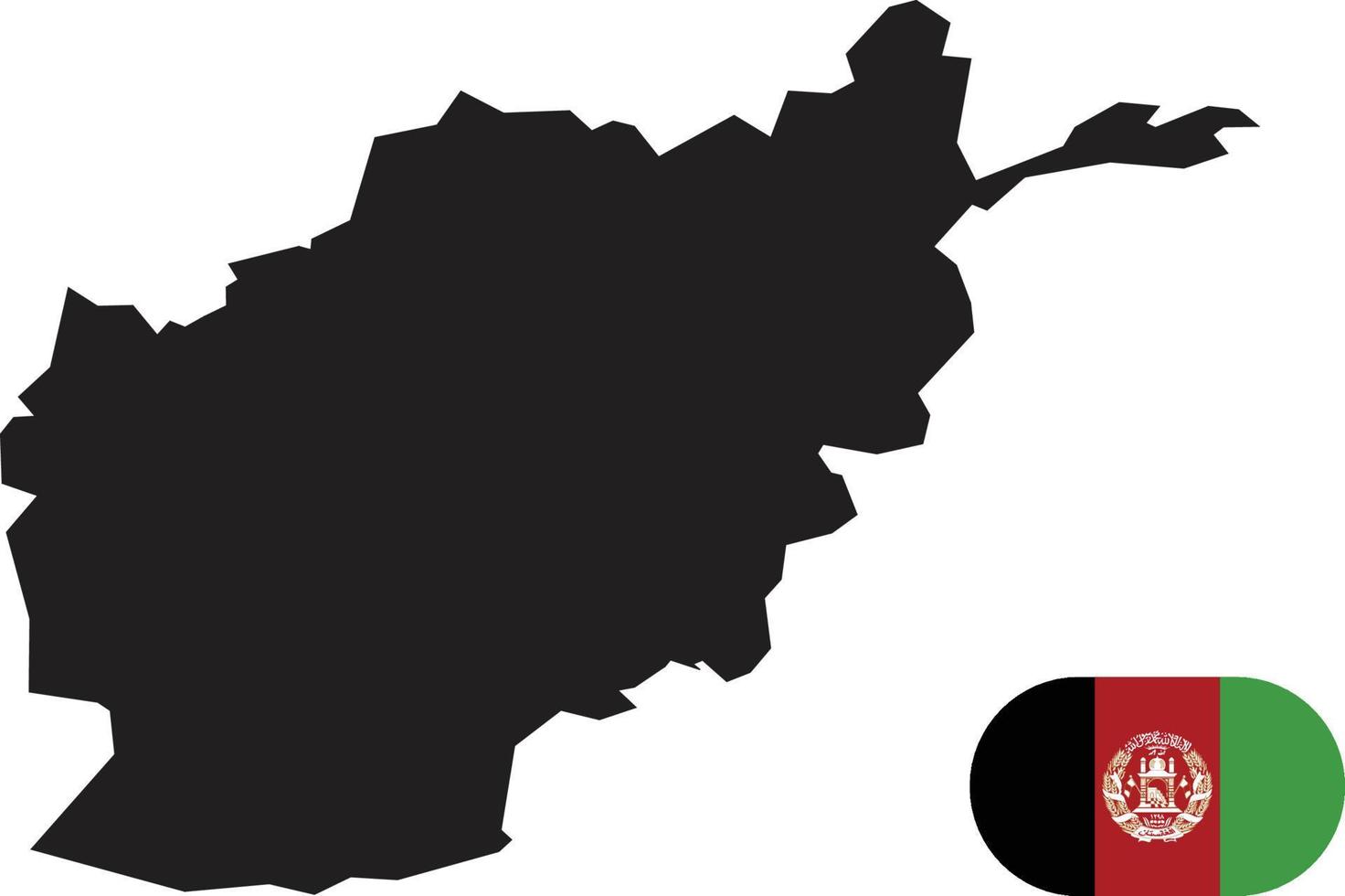 mapa y bandera de afganistán vector