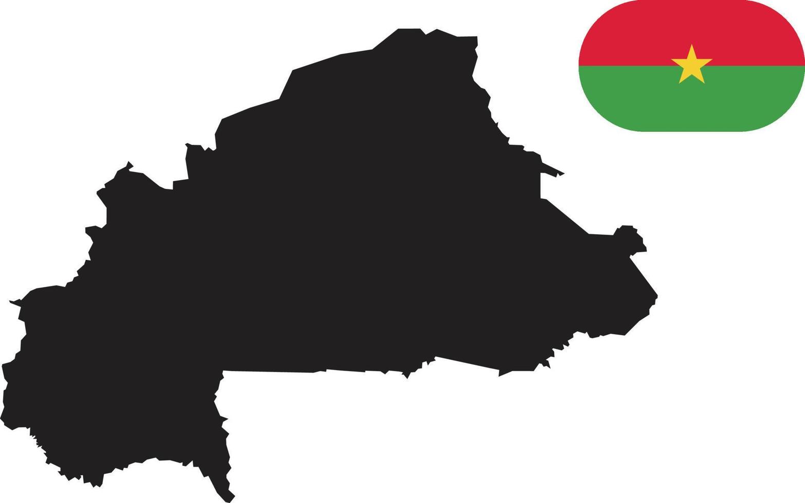 mapa y bandera de burkina faso vector