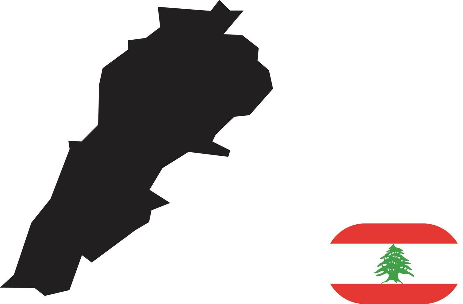 map and flag of Lebanon vector