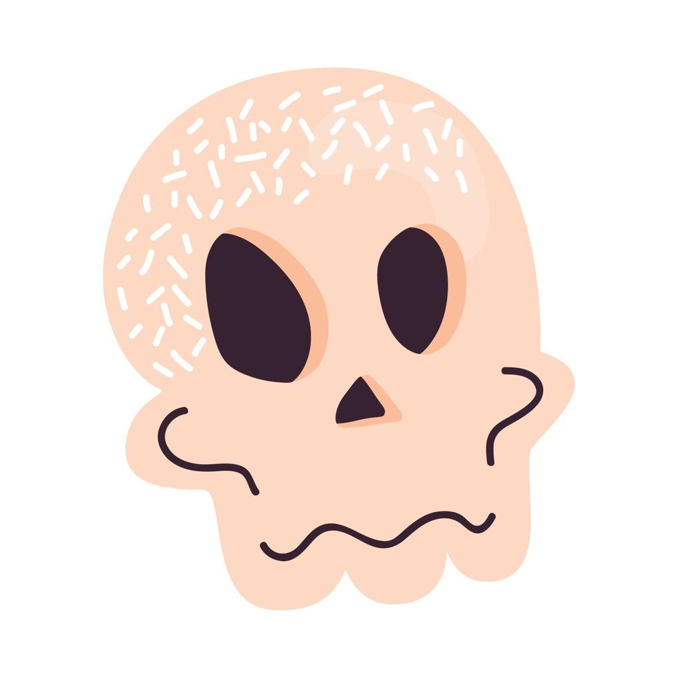 cabeza cómica del cráneo de halloween vector