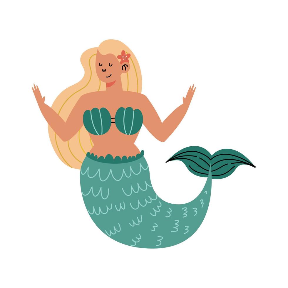 blonde mermaid character vector