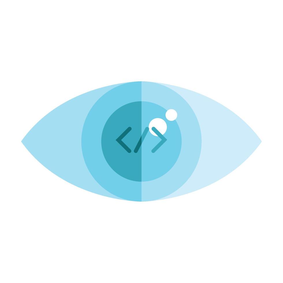 eye with code sign vector