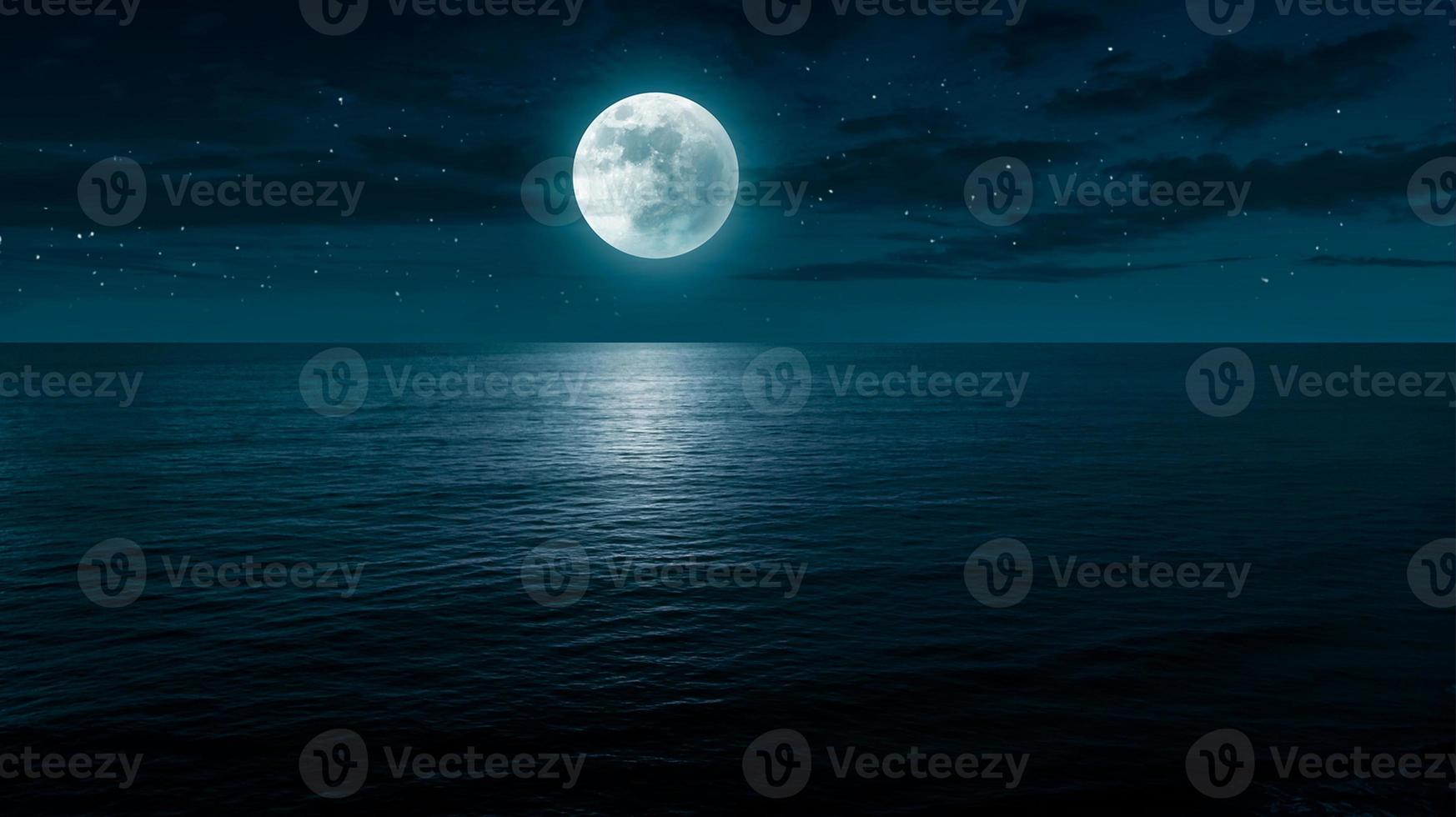 Ocean night landscape background. photo