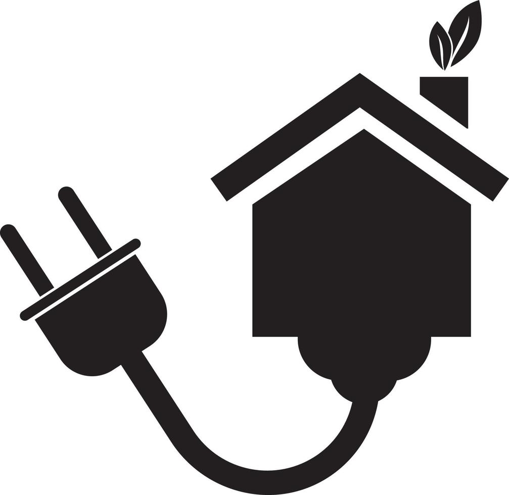 house and electric plug vector