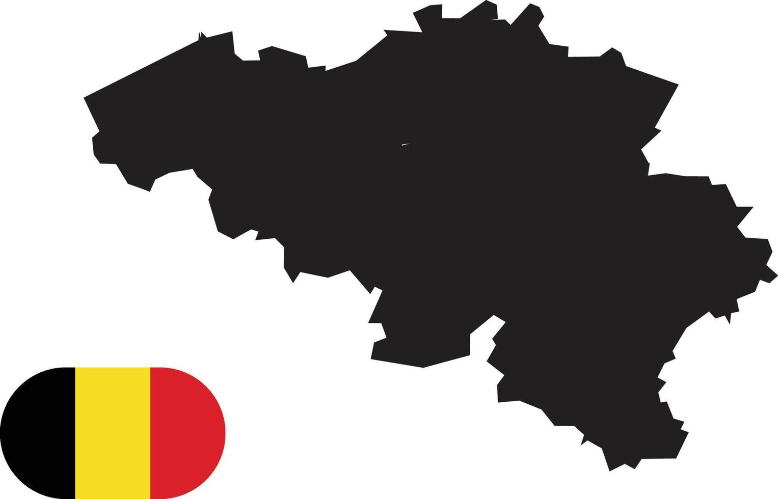 map and flag of Belgium vector