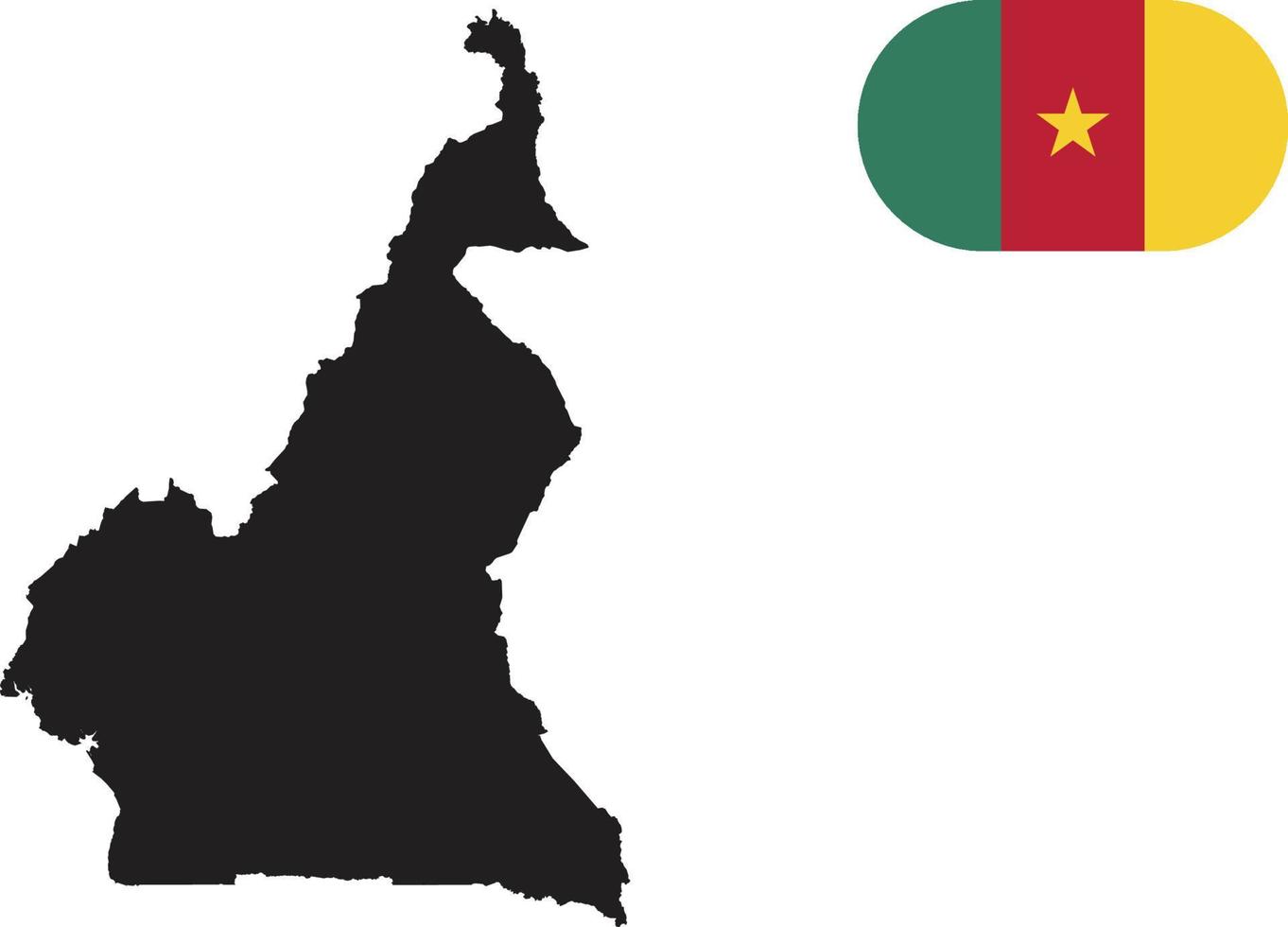 map and flag of Cameroon vector