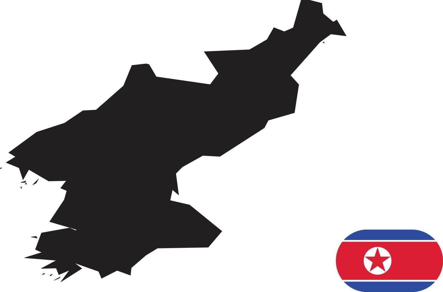 map and flag of North Korea vector
