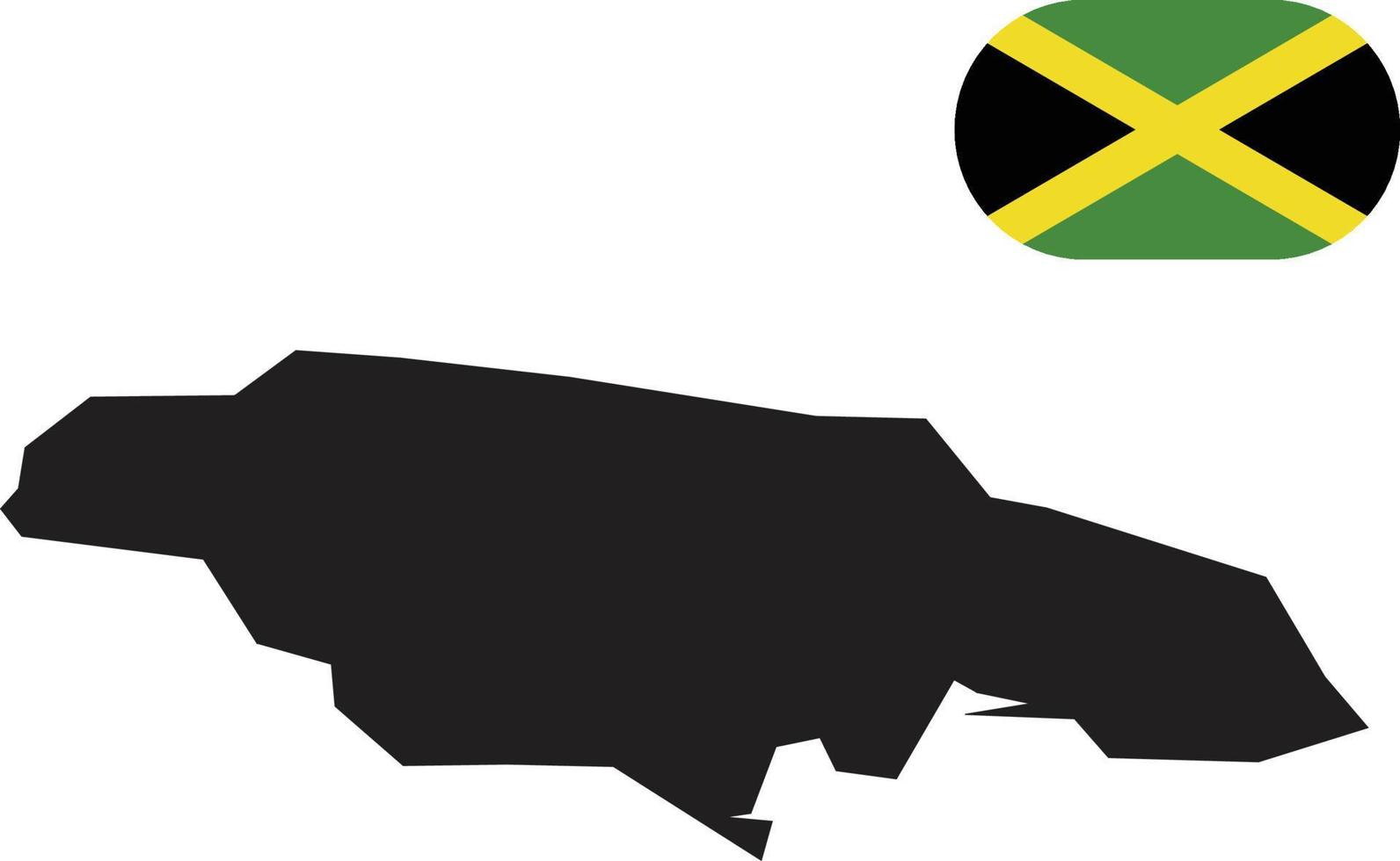 mapa y bandera de jamaica vector