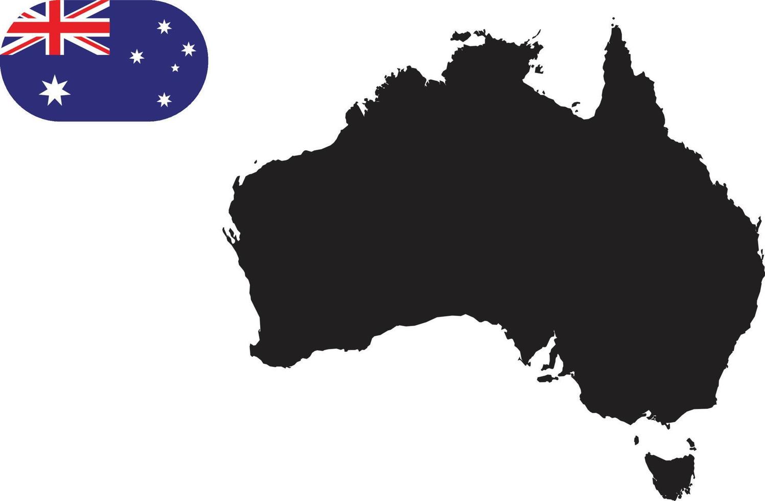 mapa y bandera de australia vector