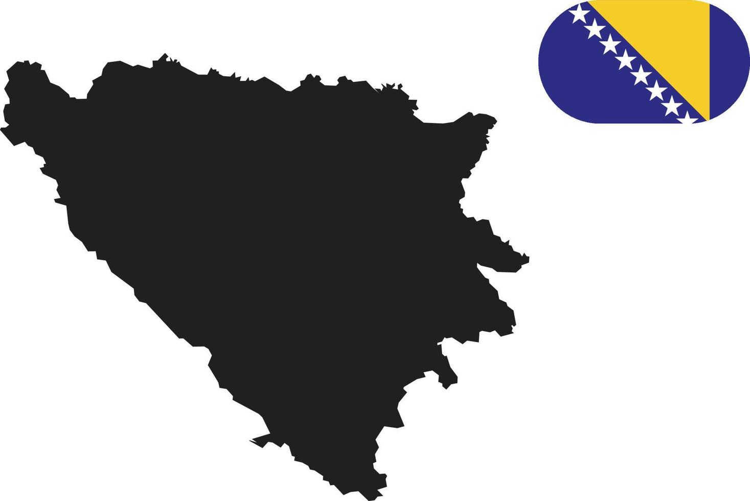 mapa y bandera de bosnia y herzegovina vector