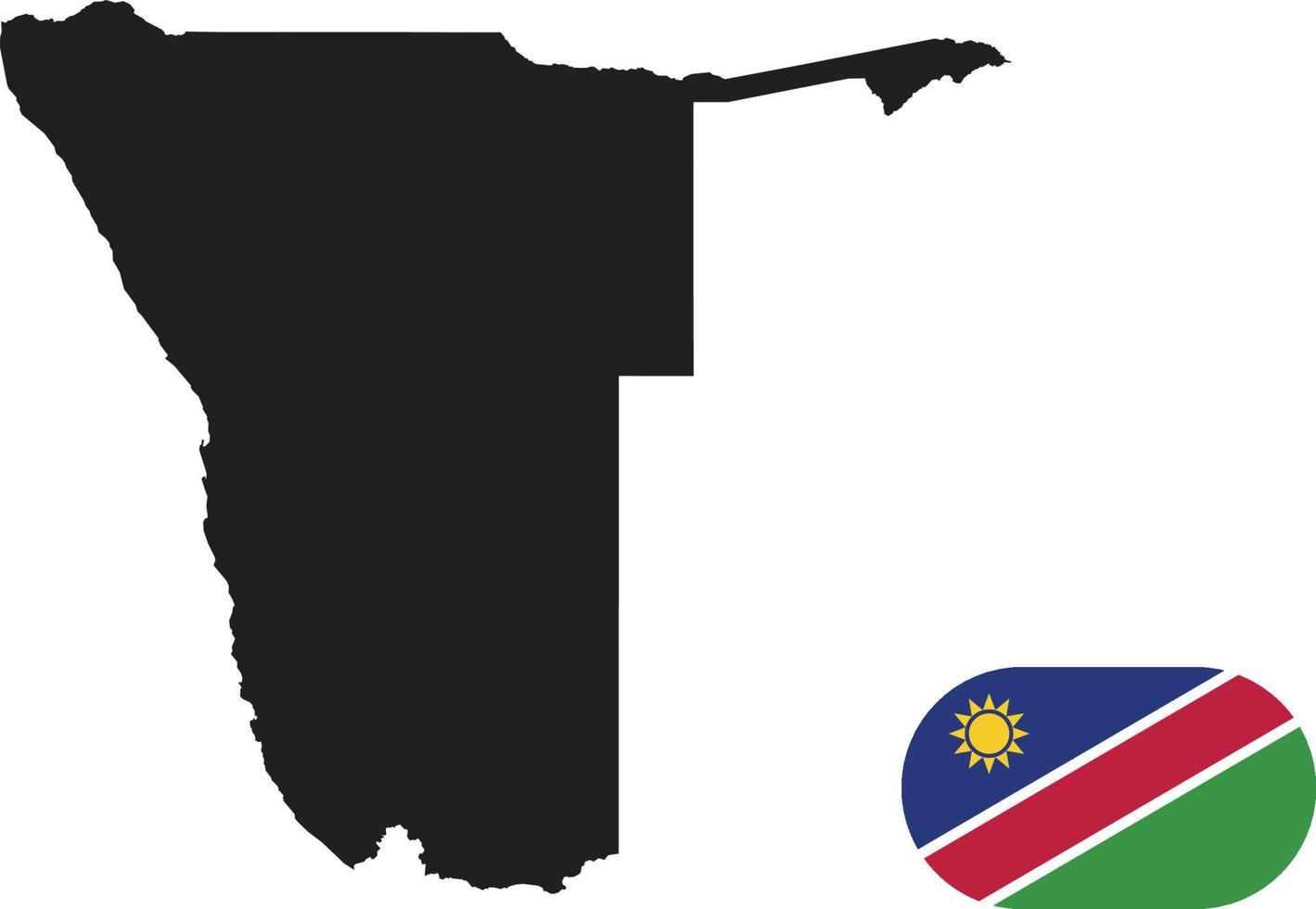 mapa y bandera de namibia vector