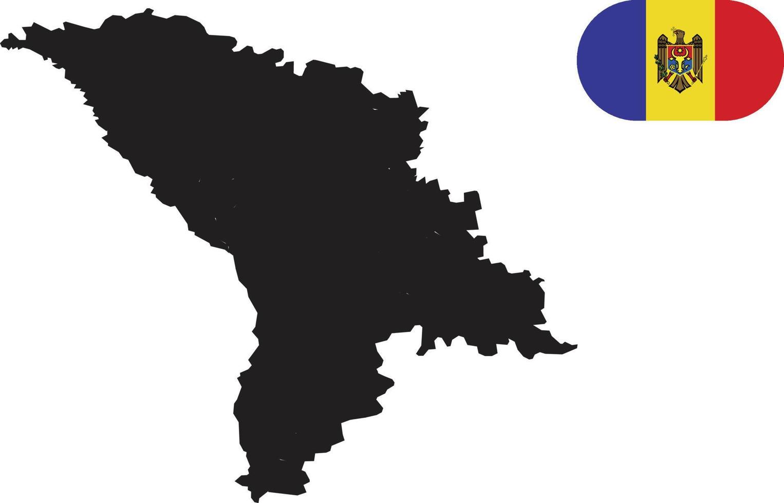 mapa y bandera de moldavia vector