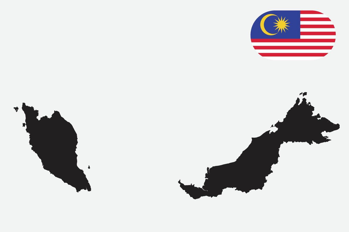 mapa y bandera de malasia vector