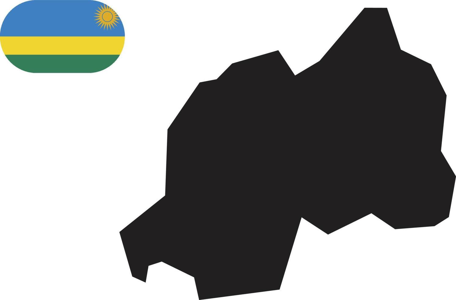 mapa y bandera de ruanda vector