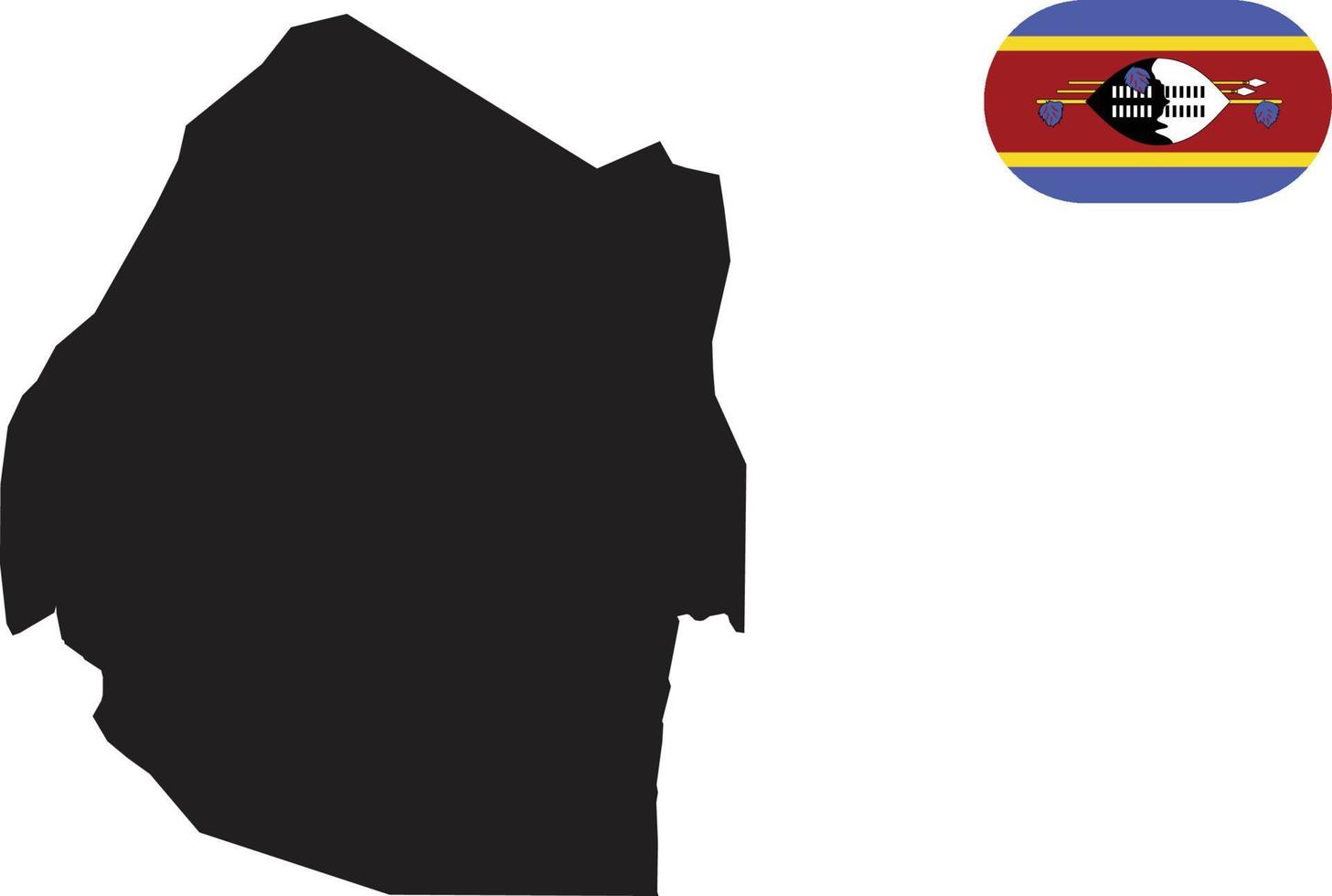 map and flag of Swaziland vector