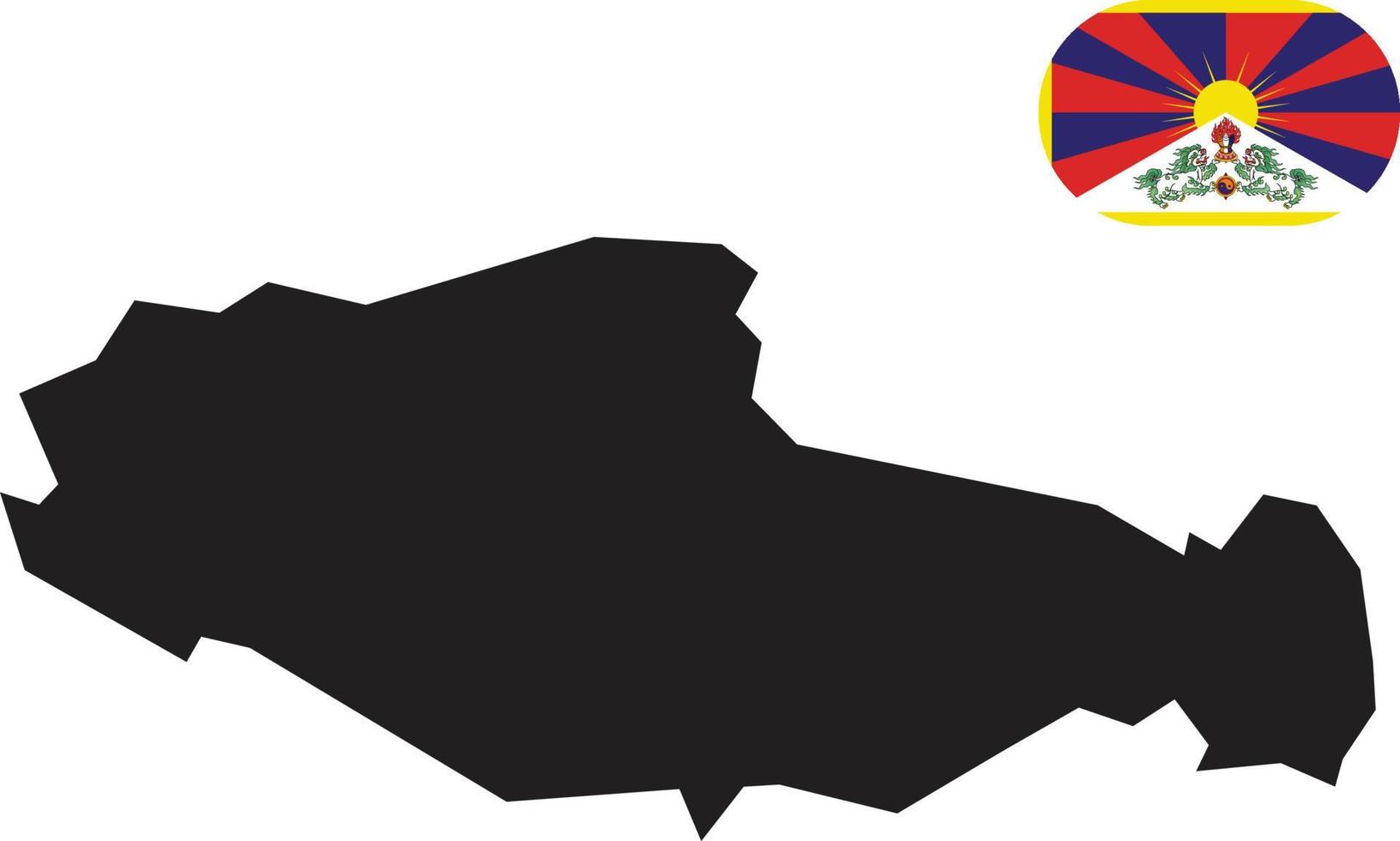 map and flag of Tibet vector