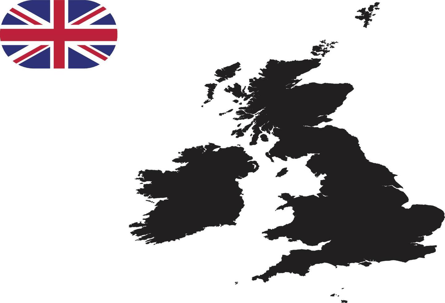 map and flag of United Kingdom vector