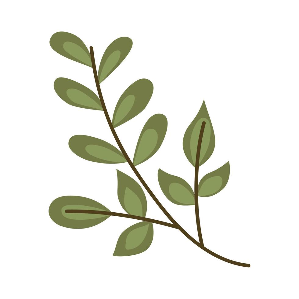 rama con hojas vector