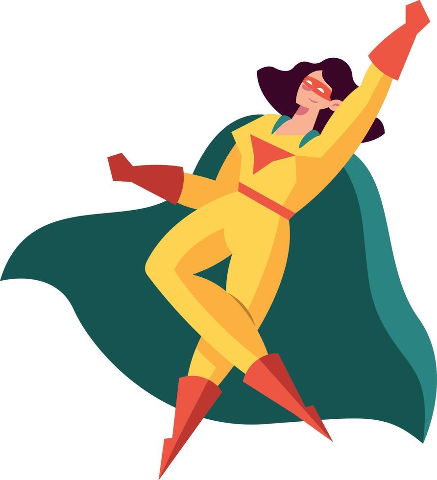 superhero woman powerful vector