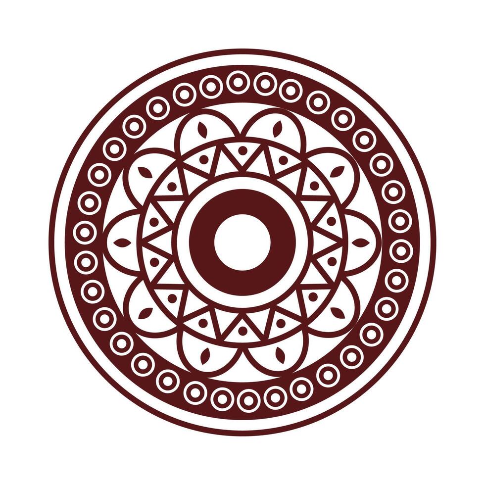 brown mandala decoration vector