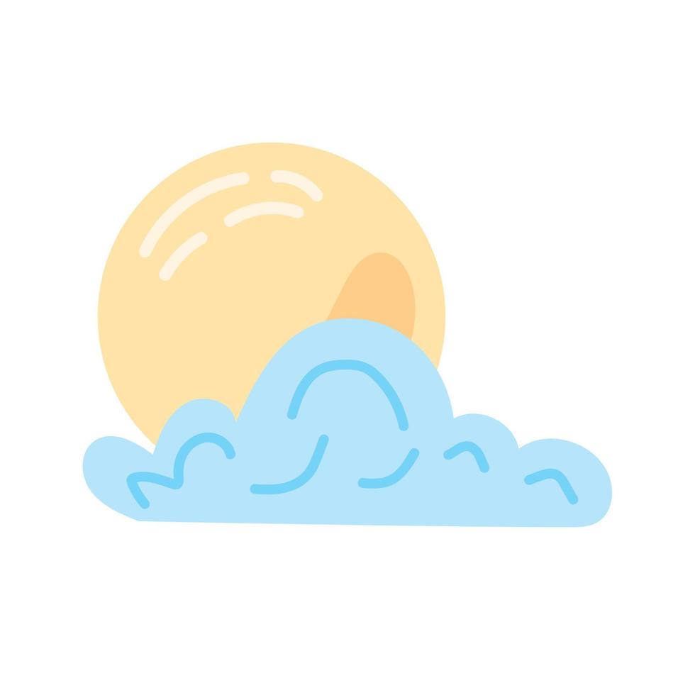 sun with cloud sky vector