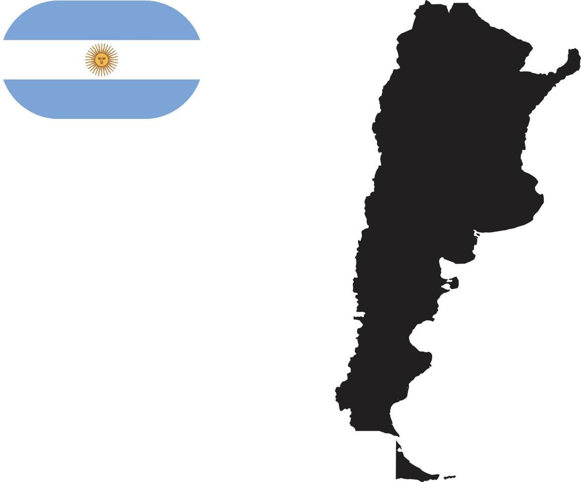 map and flag of Argentina vector
