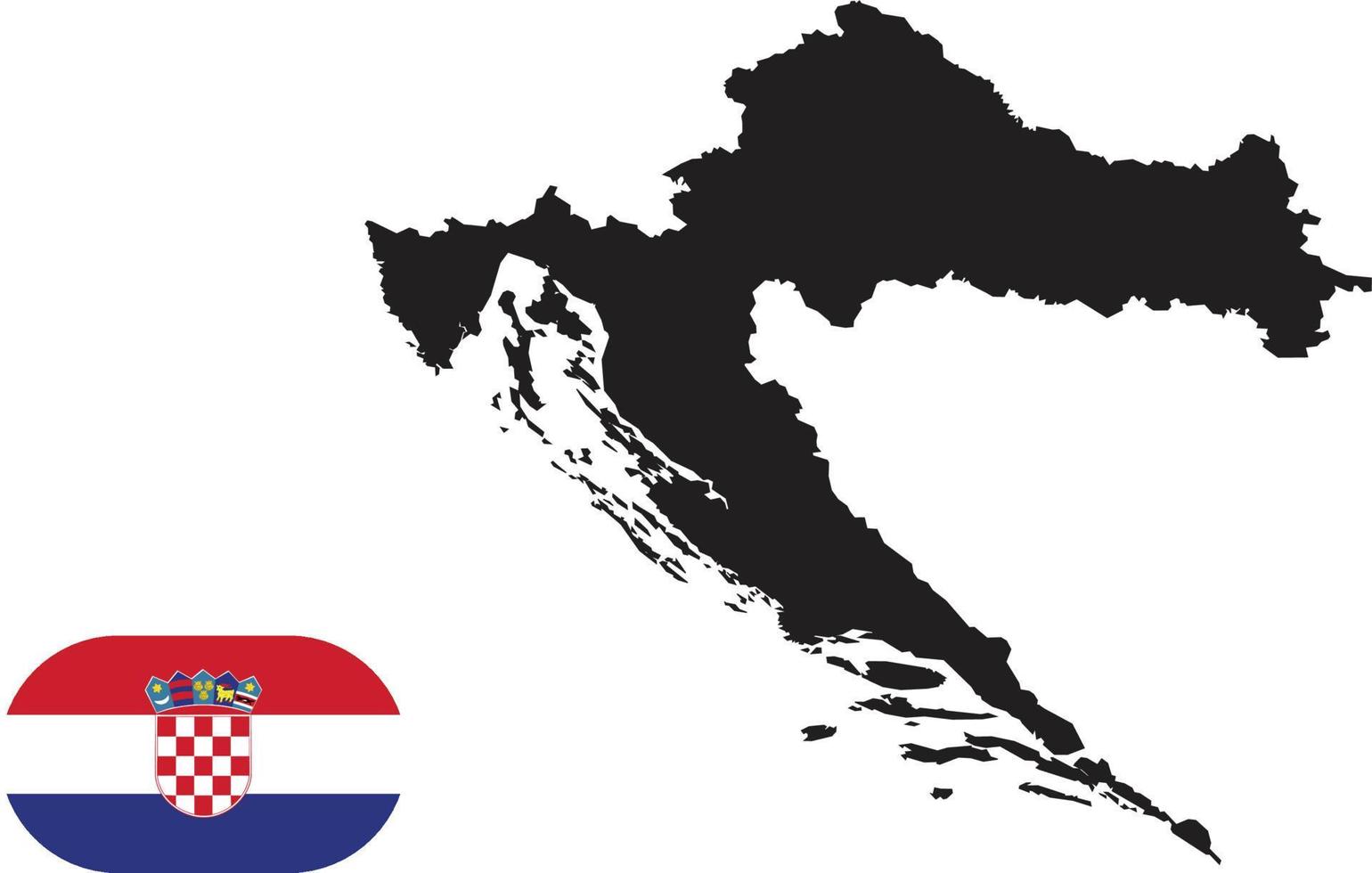 mapa y bandera de croacia vector