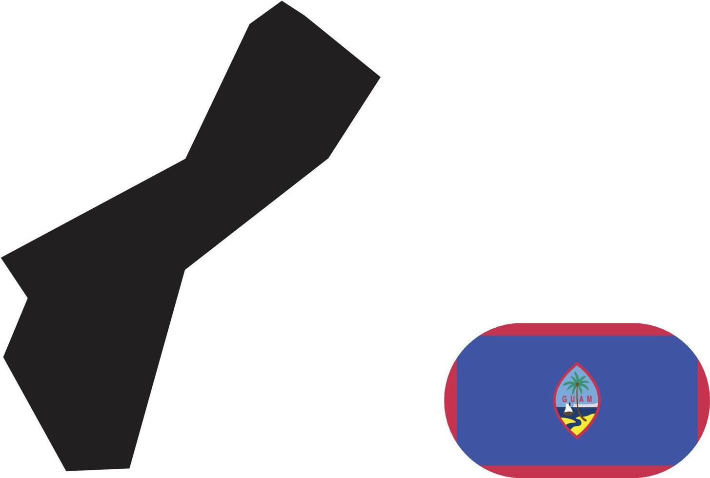 map and flag of Guam vector